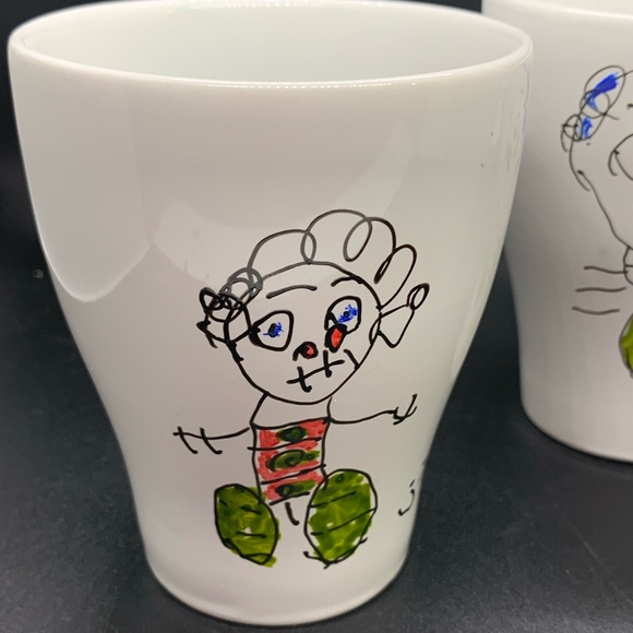 Set of 3 original art coffee cups!  IKEA FARGRIK 8 oz. - Picture 2 of 8